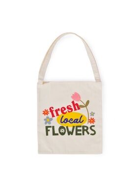 New! Fresh Local Flowers Canvas Tote Bag - Cream Target Bullseye Playground